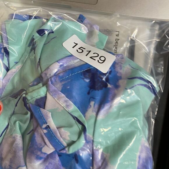 Mod Shorts Women M Medium Green Floral High Rise Hot Pants Pull On Lined Casual - Picture 11 of 11